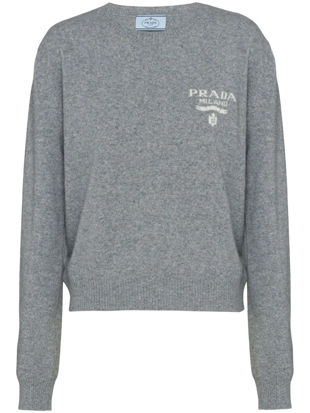 

Кашемировый свитер вязки интарсия Prada, серый