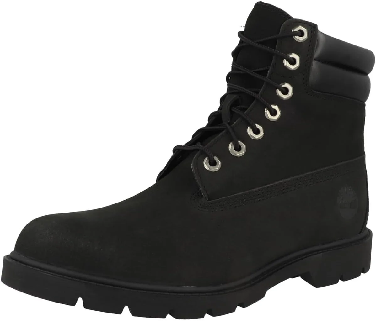 Мужские ботинки Timberland 6-Inch Basic из водонепроницаемой нубуковой кожи темно-синего цвета — фото 4