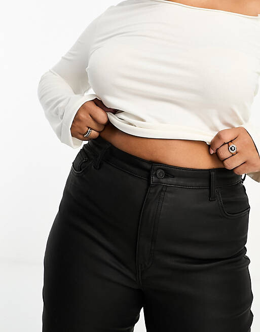 

Черные джинсы скинни с покрытием ASOS DESIGN Curve