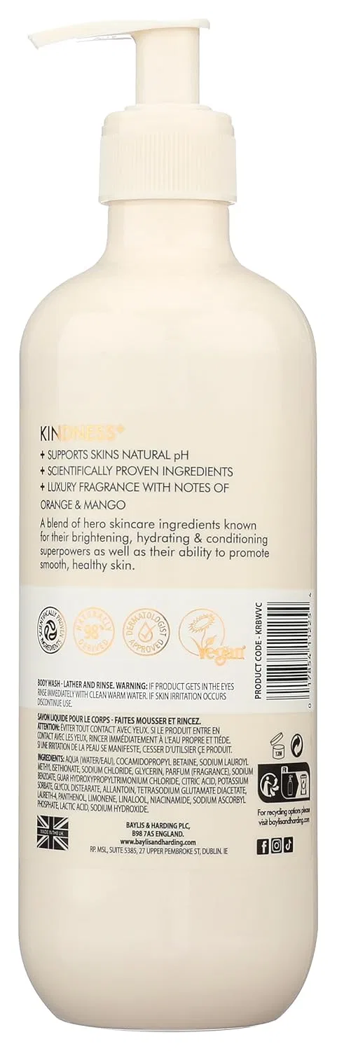 Гель для душа Baylis & Harding Kindness + с витамином C и ниацинамидом, аромат апельсина и манго, 500 мл Baylis & Harding — фото 2
