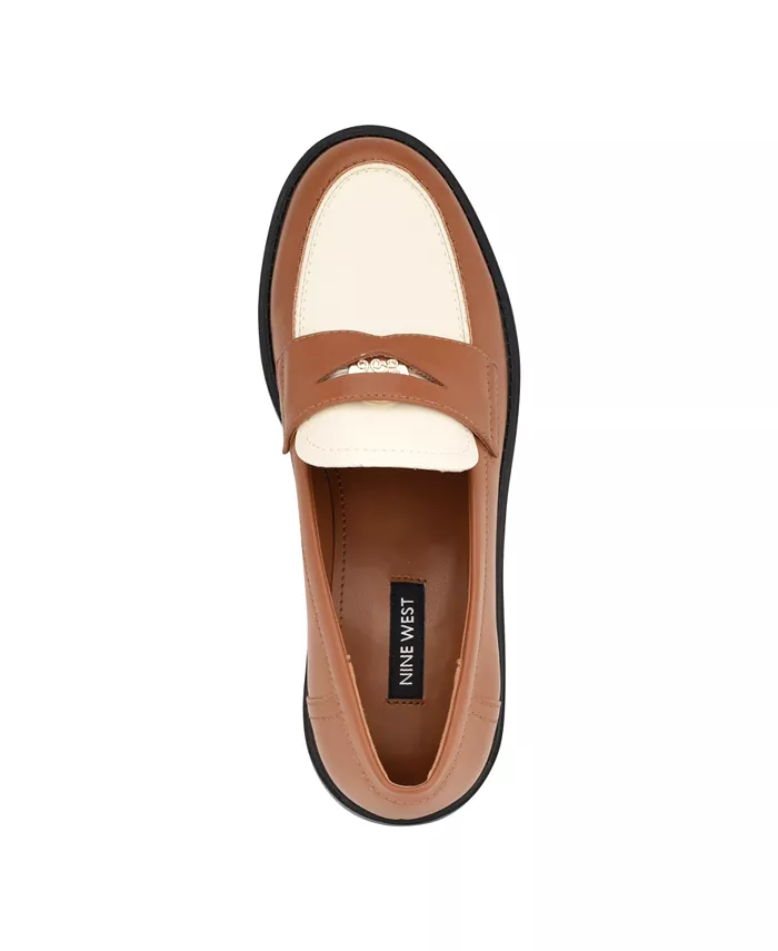 Женские повседневные лоферы Seeme с круглым носком на плоской подошве Nine West, коричневый — фото 4