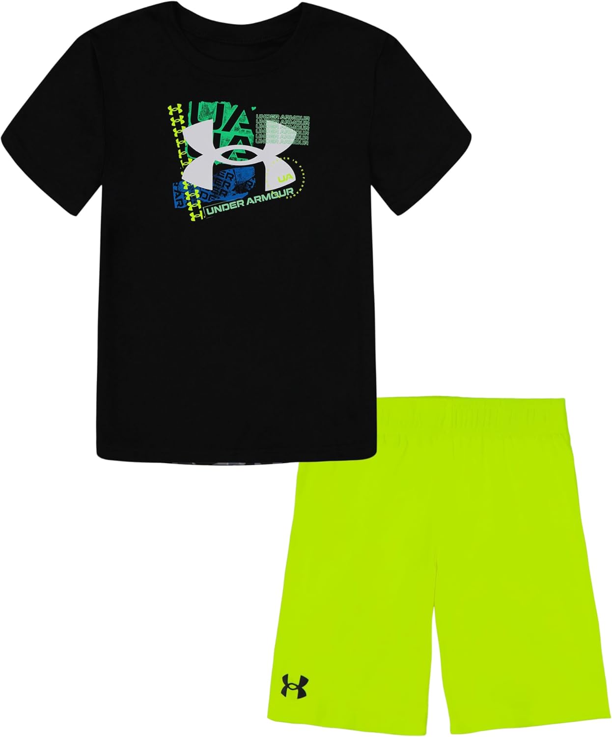 

Under Armour майка с короткими рукавами и шорты для мальчиков, легкие и дышащие, Black - Poster Print