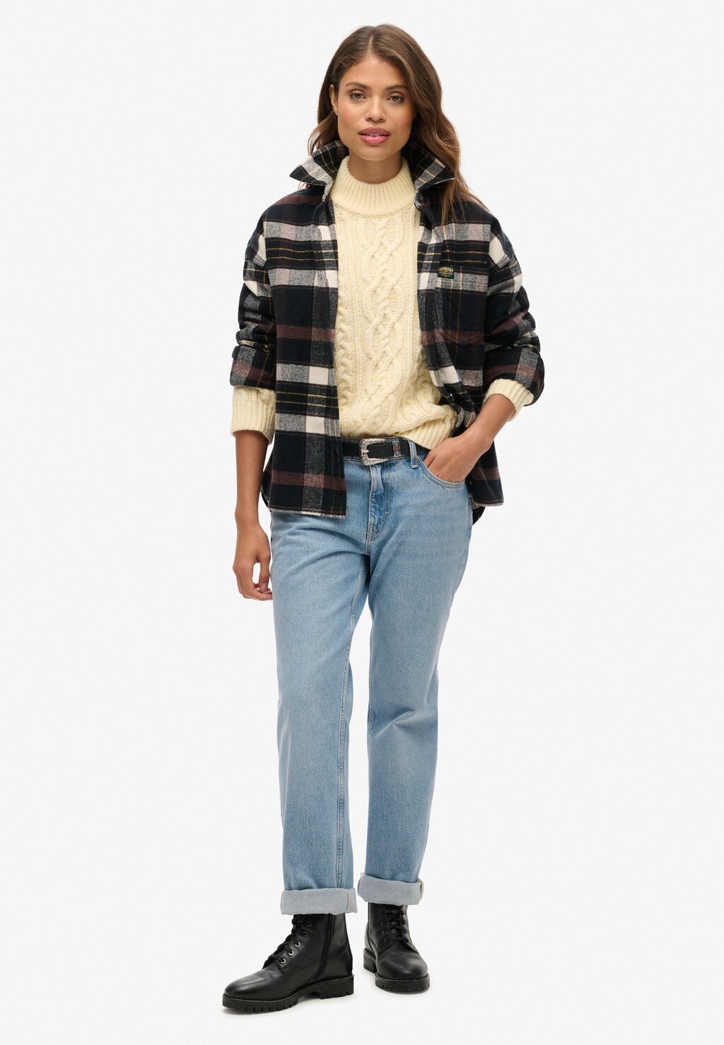 

Джемпер CABLE MOCK NECK Superdry, желтый