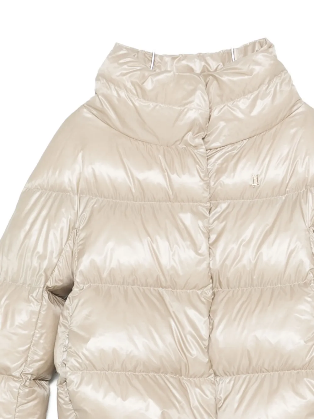 Стеганая куртка с воротником-воронкой Herno Kids, нейтральный — фото 3
