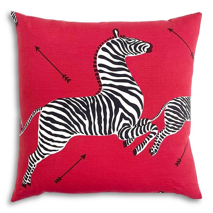 

Декоративная подушка Scalamandre Zebra, 22 x 22 дюйма, красный