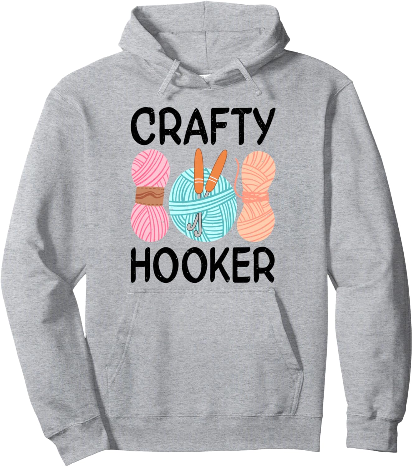 

Забавная толстовка для любителей вязания крючком с крючком для пряжи Crochet Crocheting Yarn Loop Hook Crocheter Lover, серый