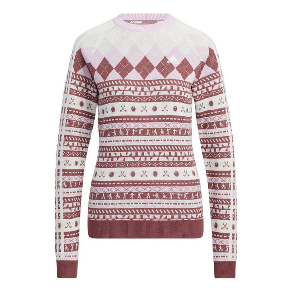 

Свитер graphic long sleeve pullover sweater 'burgundy white' Adidas, бургундия