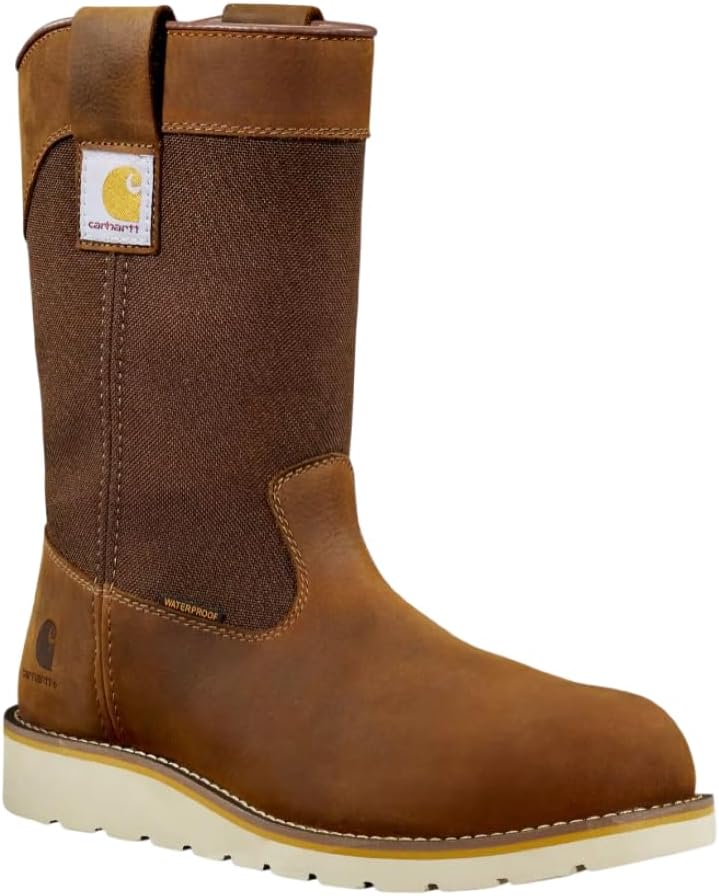 

Carhartt мужские водонепроницаемые рабочие ботинки Wellington с мягким носком, 10 дюймов, Brown