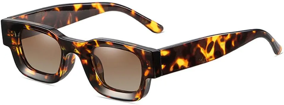 

Солнцезащитные очки UV400 - маленькая оправа в стиле панк для женщин и мужчин, для бега и занятий спортом на открытом воздухе UYPTK, Leopard Tea Gradient