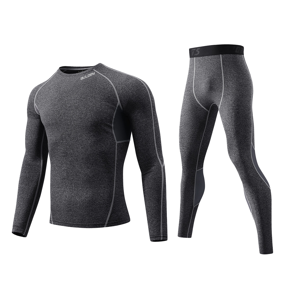 

Фитнес-сет мужской с воротником-гольф утепленный на флисе AULDEY, серый серебро line