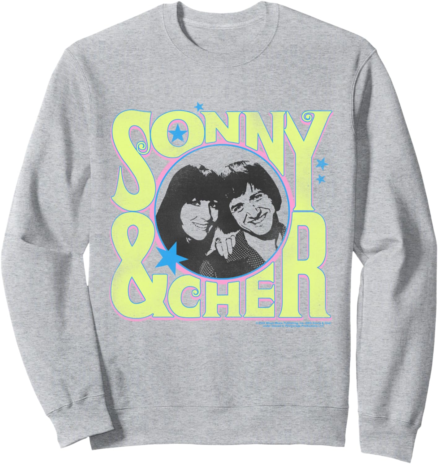 

Толстовка с ретро-логотипом Sonny and Cher в виде круга Popfunk, серый