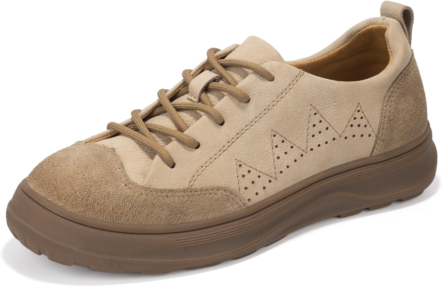 

Женские прогулочные туфли, натуральная кожа, низкий верх, мужская повседневная обувь с оксфордской резиновой подошвой, дышащие и прочные, подходят для прогулок, повседневной носки и работы Afrown, хаки