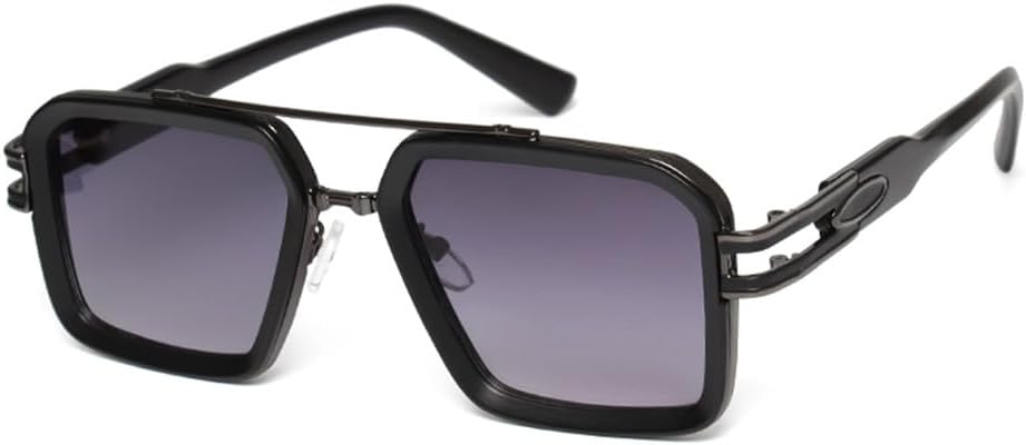 

Солнцезащитные очки в стиле ретро, ​​квадратные, модные, для мужчин и женщин, с двойной оправой, унисекс, металлические, стильные, с защитой от УФ-излучения UV400 UJNHGQ, C4