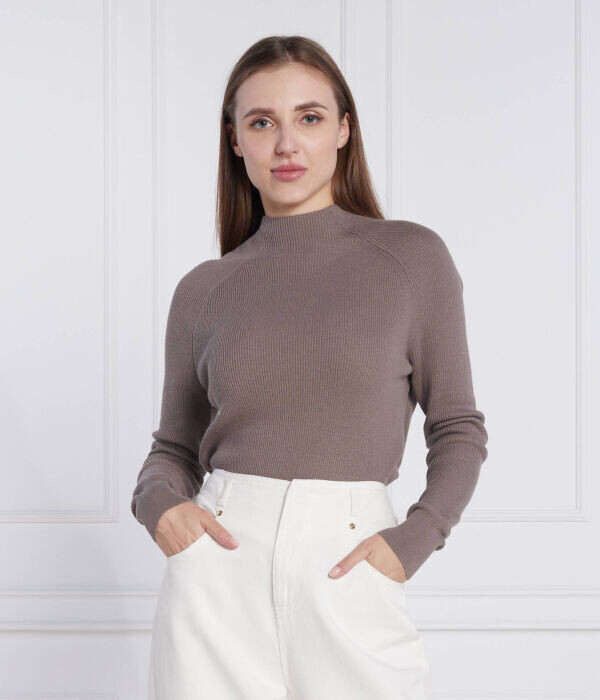 Свитер Calvin Klein Slim Fit, бежевый — фото 3
