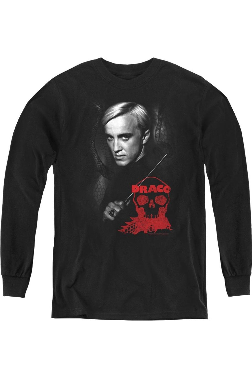 

Футболка с портретом Драко Малфоя из "Гарри Поттера" с длинными рукавами Gildan, черный