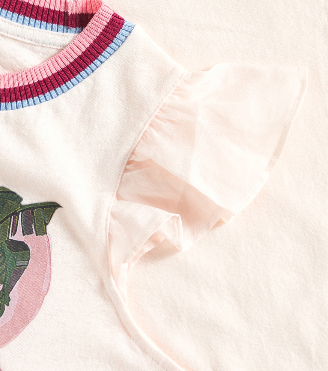 Футболка Everley из льна и хлопка Zimmermann Kids, Blush — фото 2