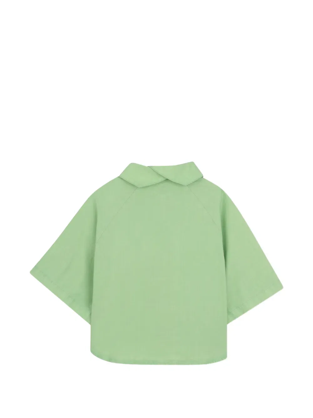 Рубашка из поплина с коротким рукавом Kenzo Kids, зеленый — фото 2