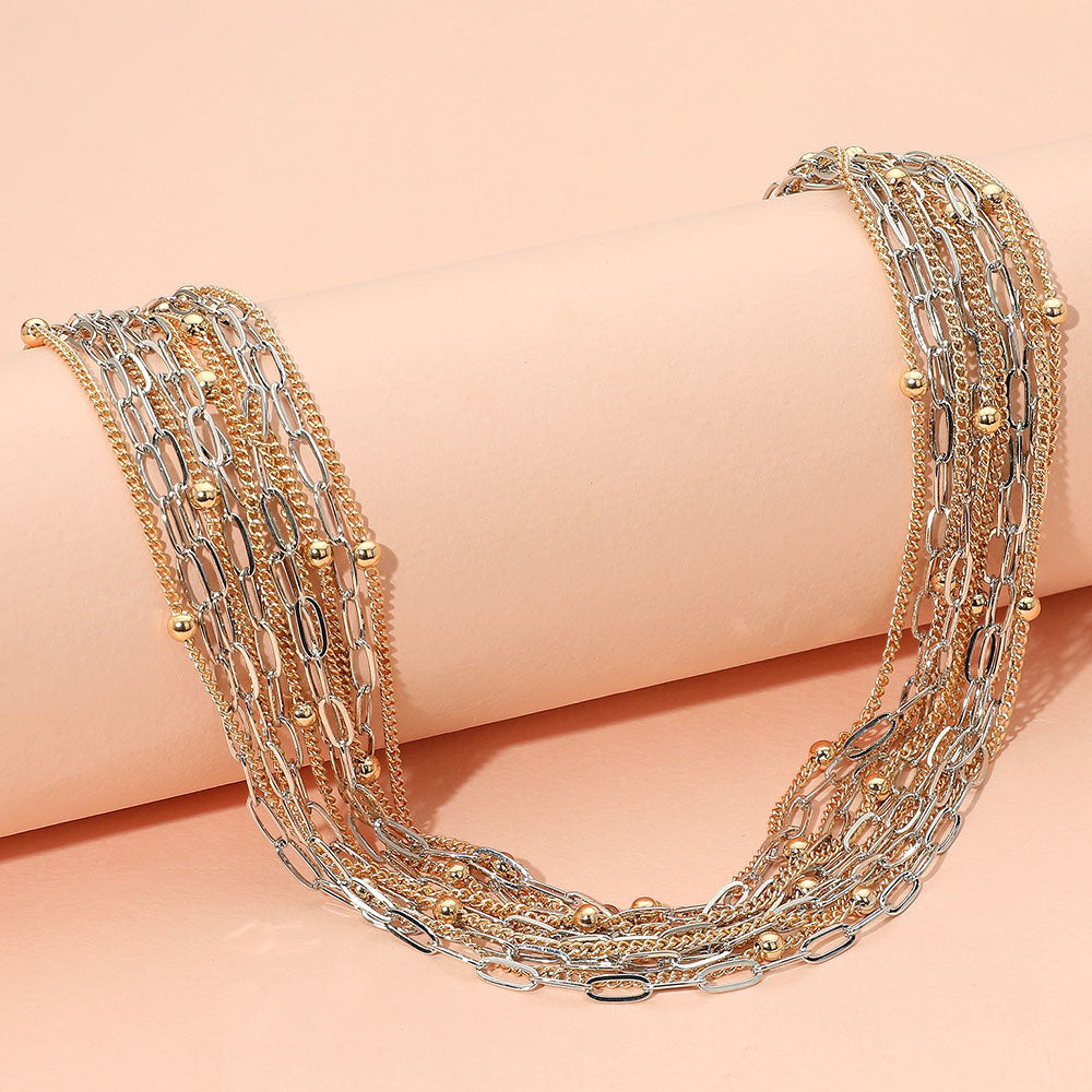 

Ожерелье из текстурированной металлической цепочки Fashnzfab, золотой/серебряный