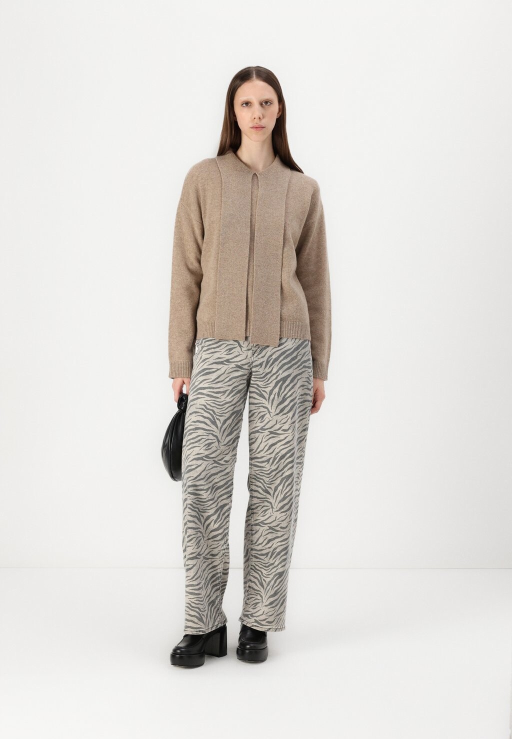 

Джемпер SLFNUKKA TIE NECK Selected Femme, бежевый