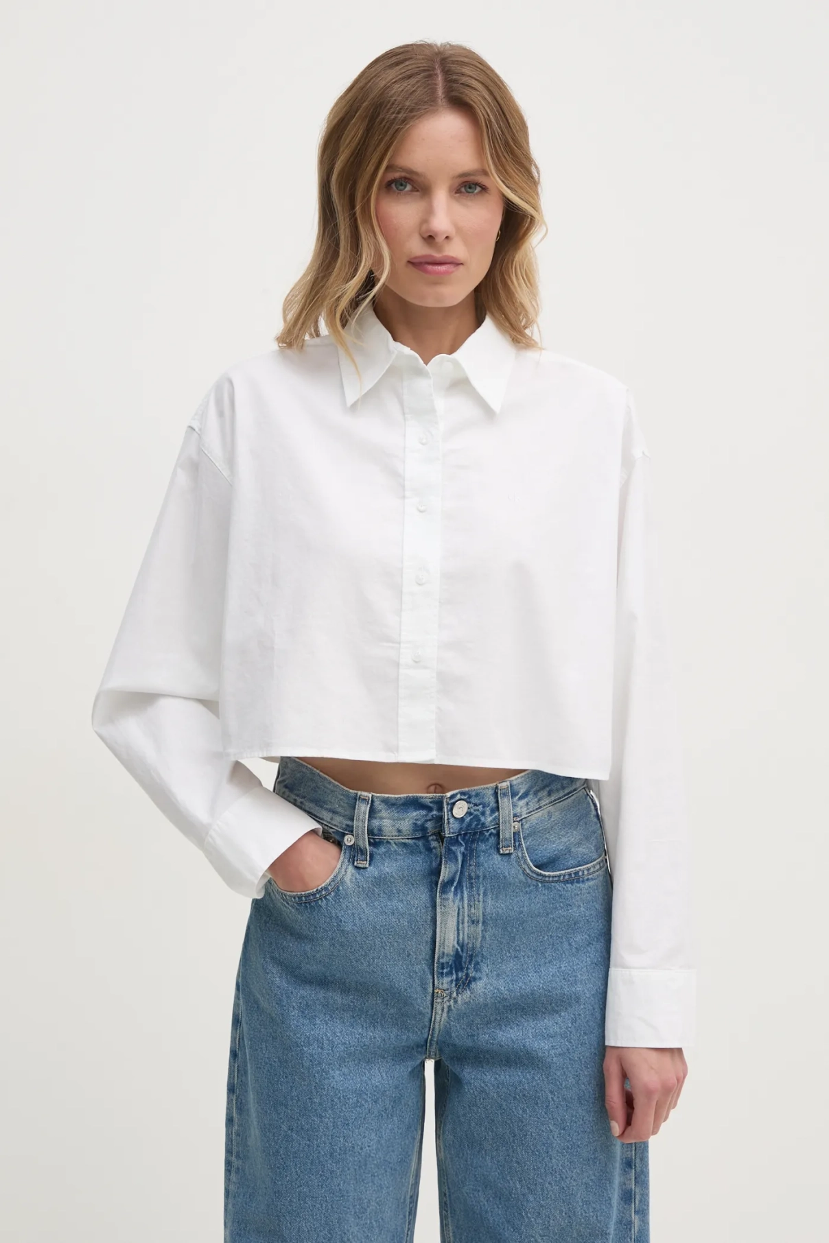 

Хлопковая рубашка Calvin Klein Jeans, бежевый
