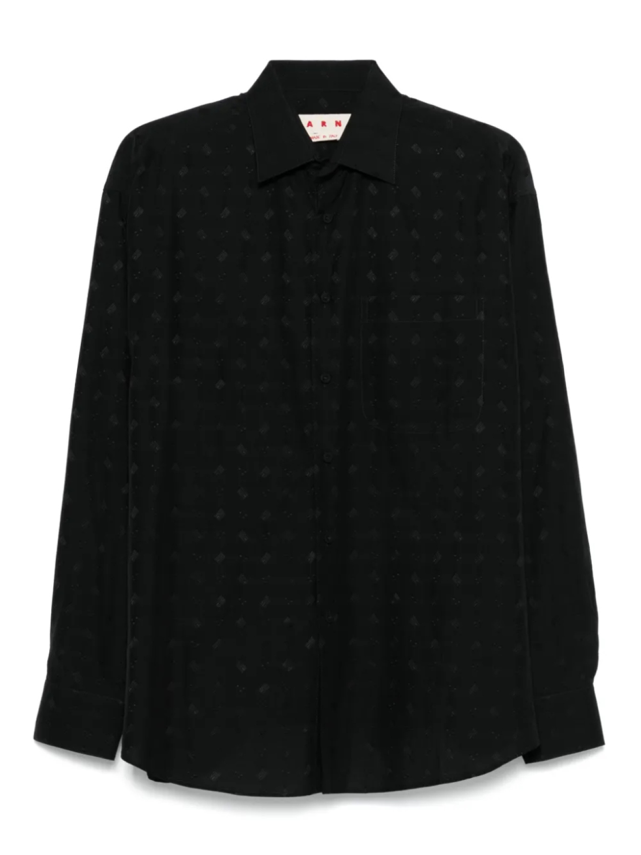

Рубашка с узорчатым жаккардом Marni, черный