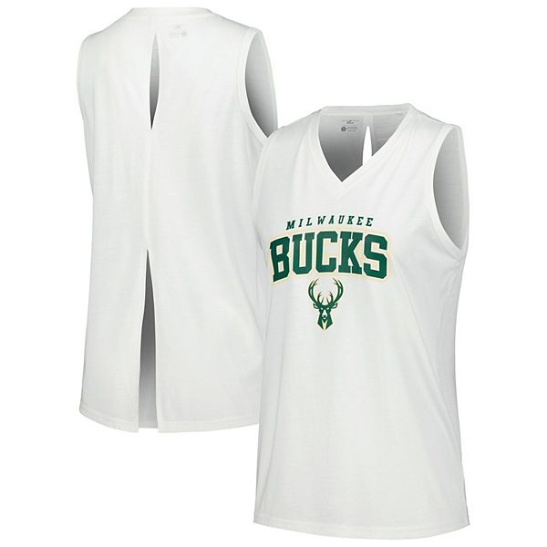 

Женский белый топ Milwaukee Bucks с пайетками Levelwear