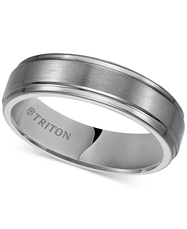 

Мужское обручальное кольцо из карбида вольфрама, 6 мм, удобная посадка Triton, tungsten