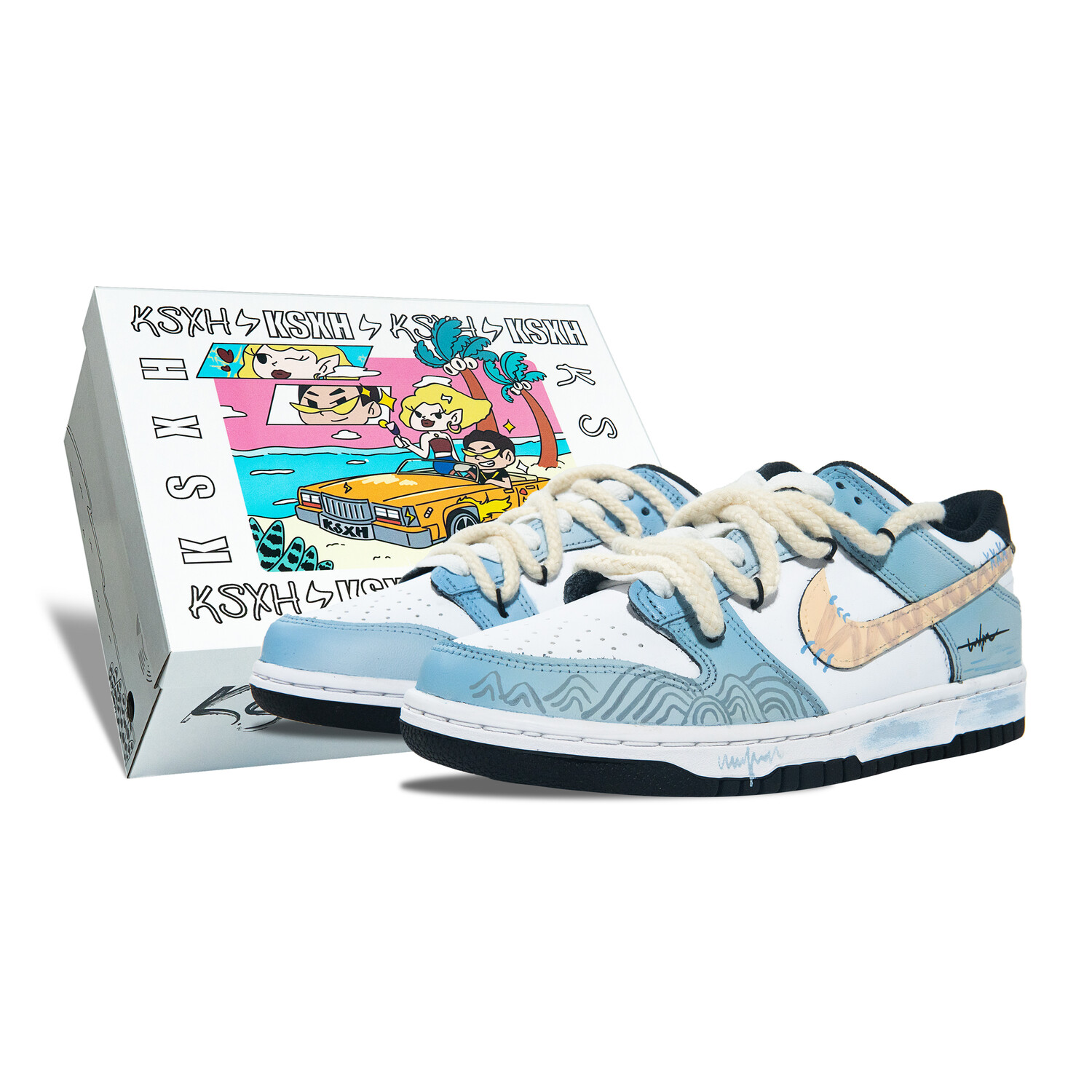 

Обувь для скейтбординга Dunk Kids для начальной школы Nike, голубой