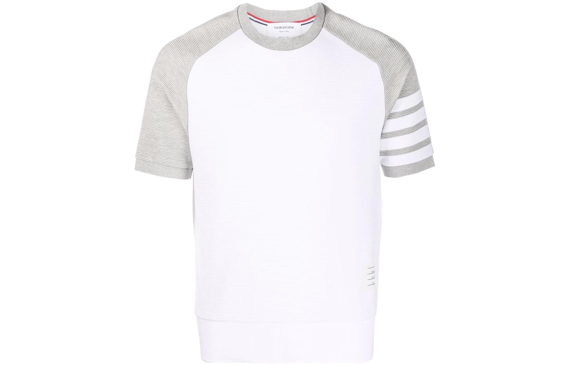

Футболка с четырьмя полосками THOM BROWNE, серый