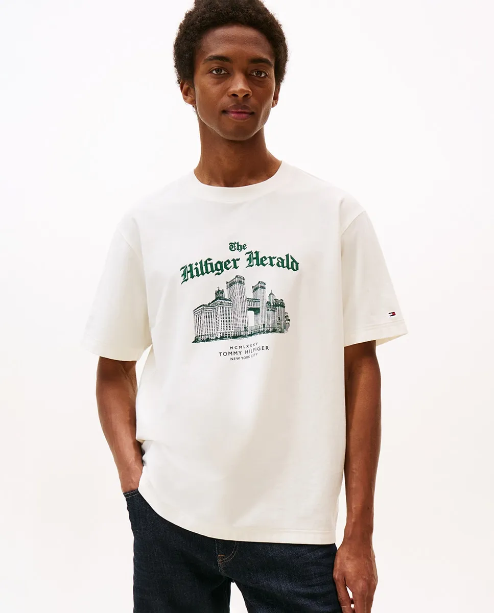 

Мужская футболка с коротким рукавом и круглым вырезом Tommy Hilfiger, белый