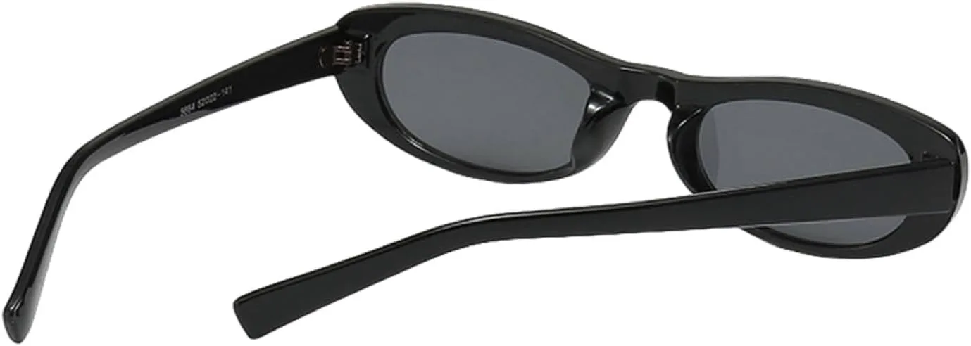 

Модные солнцезащитные очки «кошачий глаз» для женщин, роскошные, маленькие, овальные, черные, солнцезащитные очки-маски, трендовые прямоугольные очки TKKTLLT, Black