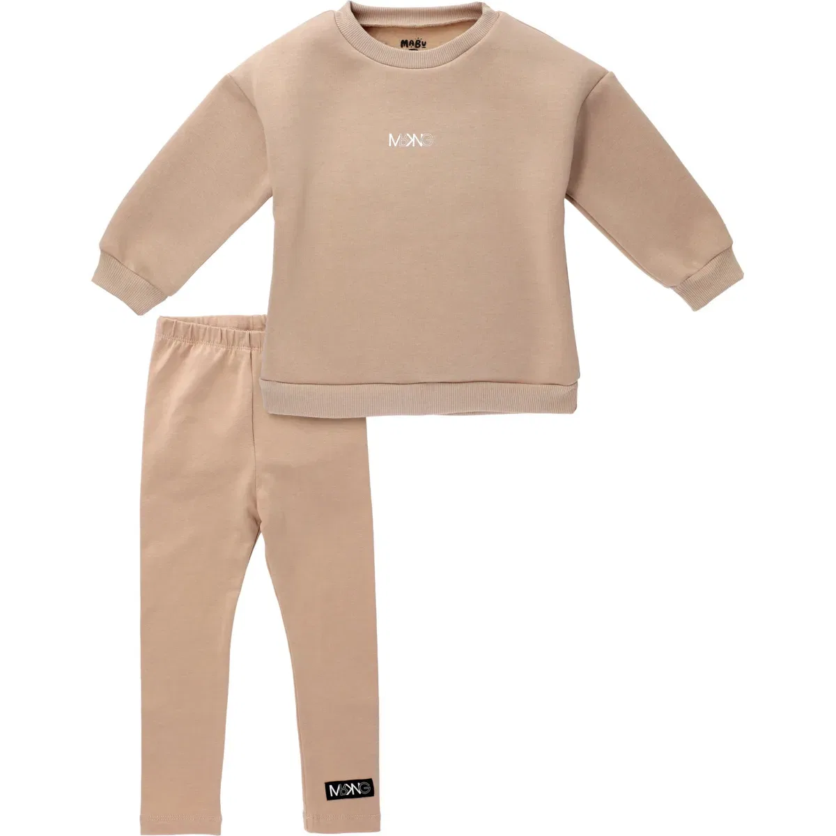 Леггинсы, комплект из пуловера и леггинсов MaBu Kids, коричневый