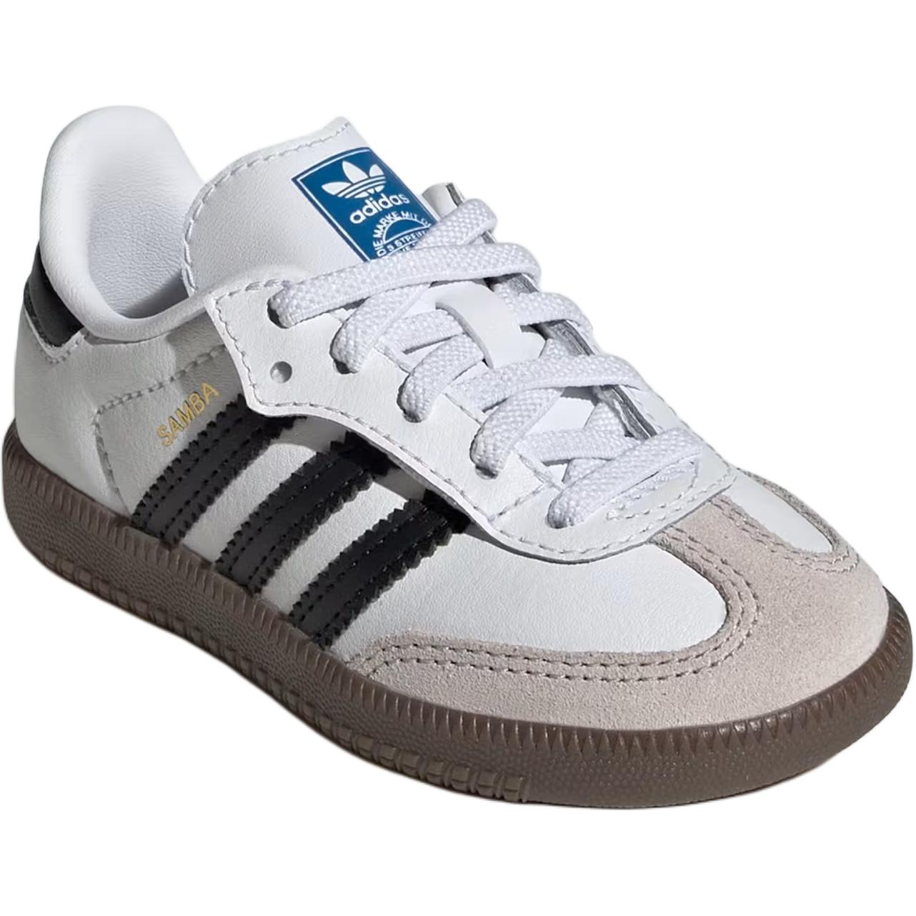 Adidas Originals Samba OG устойчивые к истиранию низкие детские ботинки White Black для малышей — фото 3