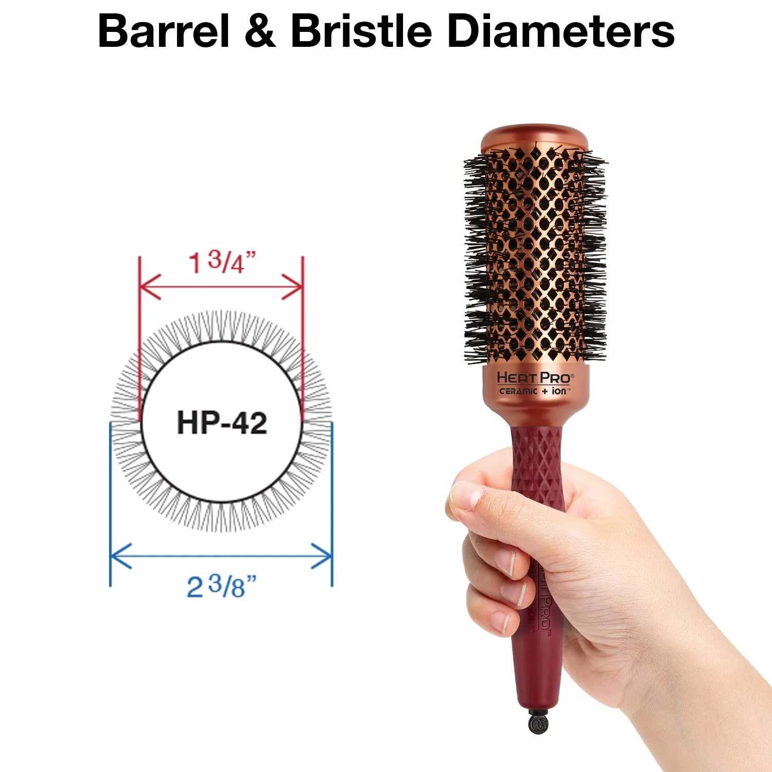 Термощетка для волос Olivia Garden HeatPro Round Thermal Hair Brush (не электрическая) 4,4 см, Copper — фото 2