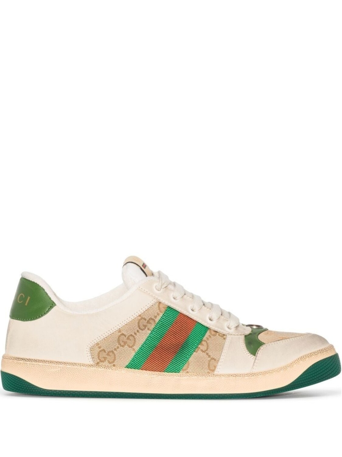 

Кроссовки Gucci Screener Lace-up, бежевый/красный/зеленый