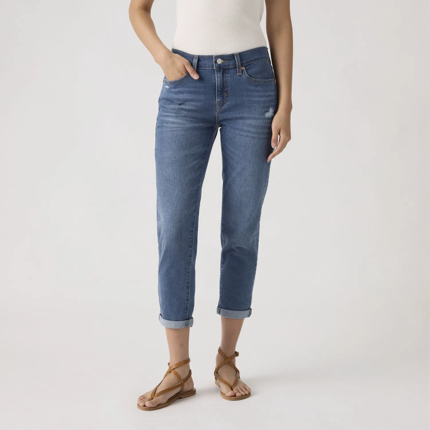 Джинсы-бойфренды с завышенной талией для женщин Levi's, Medium Wash — фото 2