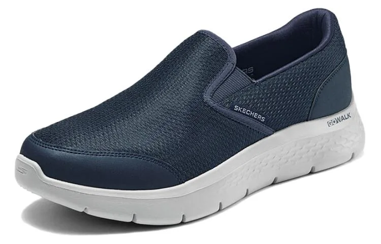 Skechers Go Walk Fle низкие повседневные кроссовки мужские сине-серые — фото 4