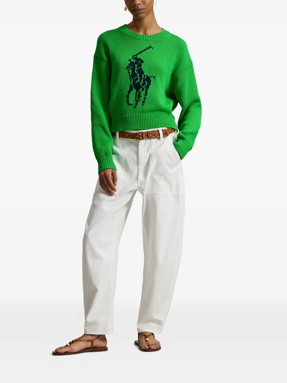 Свитер с графичным принтом Polo Ralph Lauren, зеленый — фото 2
