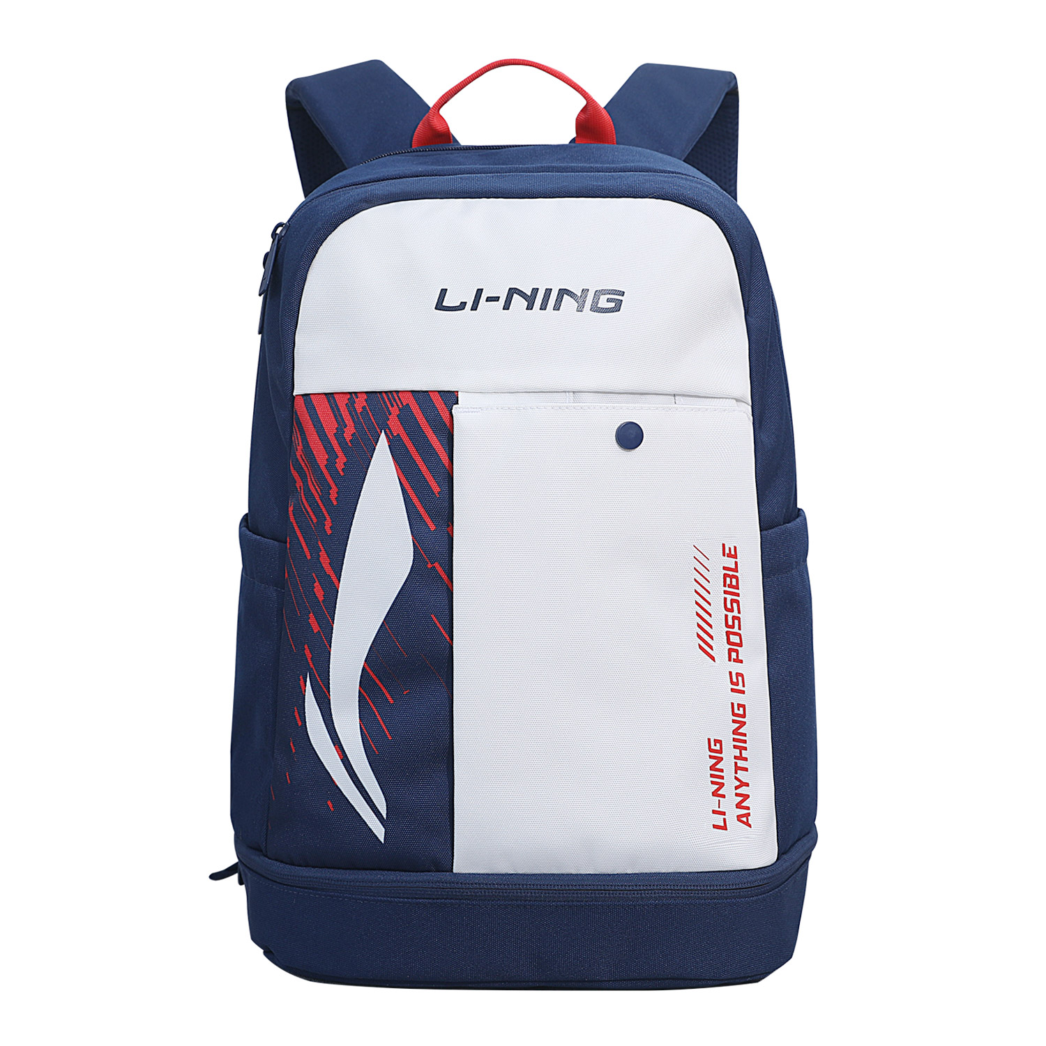 

LINING Полиэстеровый рюкзак для бадминтона унисекс бело-голубой, White & Blue