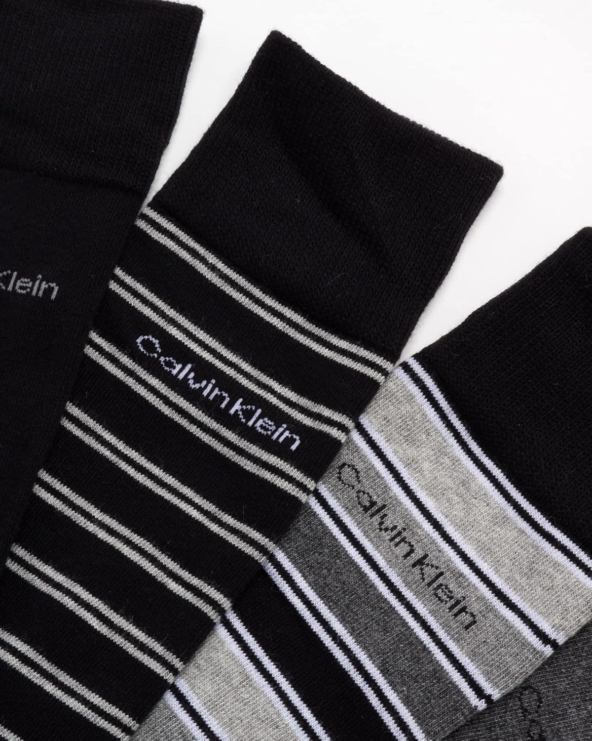 Мужские носки Calvin Klein под наряд - 8 пар дышащих рабочих носков из хлопковой смеси для мужчин, для повседневного делового и официального ношения, Black Assorted — фото 4