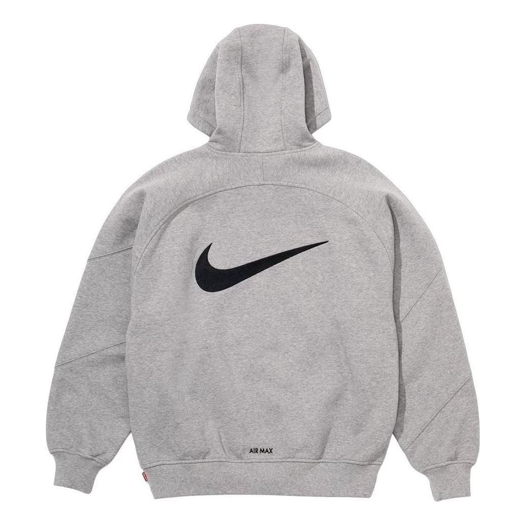 

Толстовка Supreme x Nike на молнии с капюшоном, цвет «серый меланж»