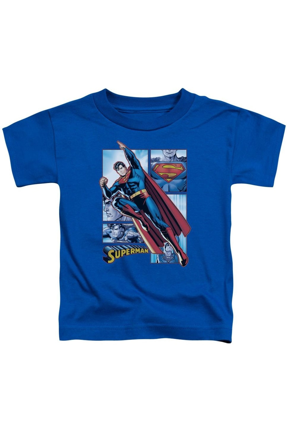 

Футболка с коротким рукавом для малышей с панелями Superman из Лиги Справедливости Америки Gildan, синий