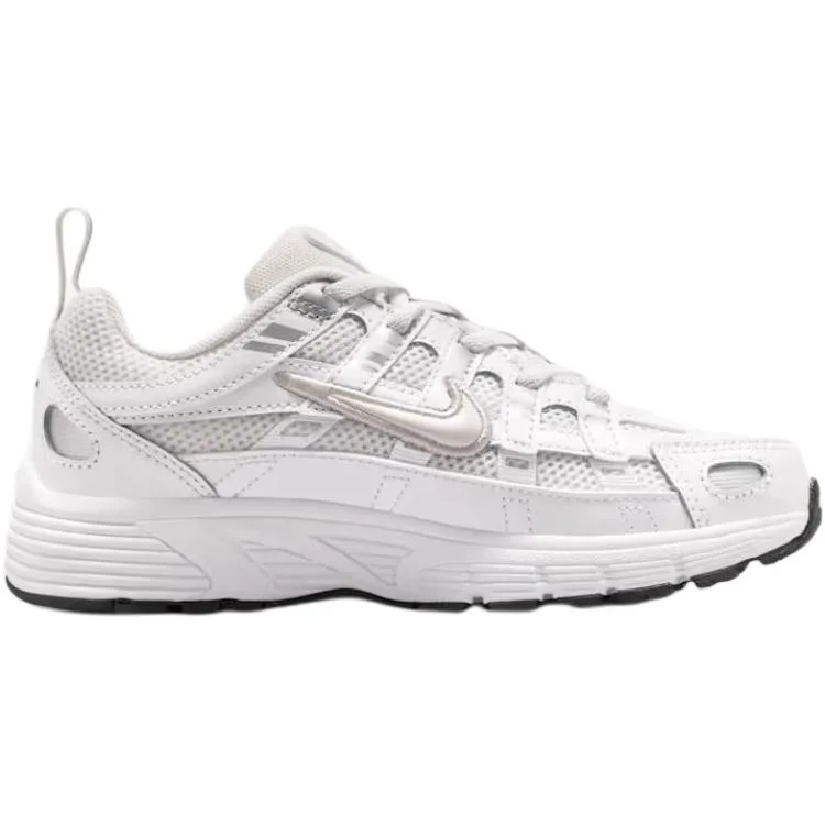 Nike Беговые кроссовки p 6000 из натуральной кожи, дышащие, низкие, серебристо-белые, детские — фото 3