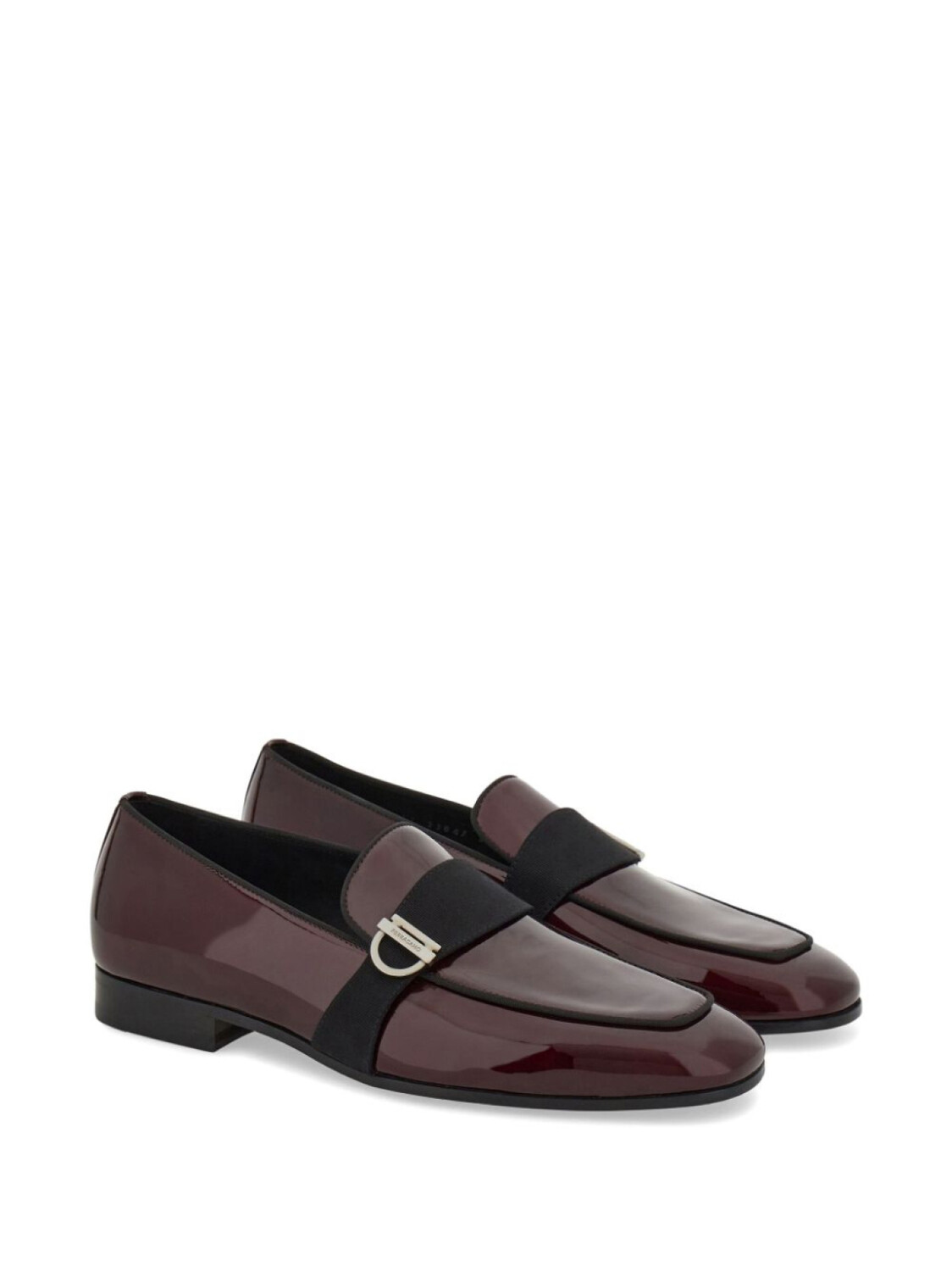 Ferragamo лакированные лоферы с пряжкой Gancini, красный — фото 2