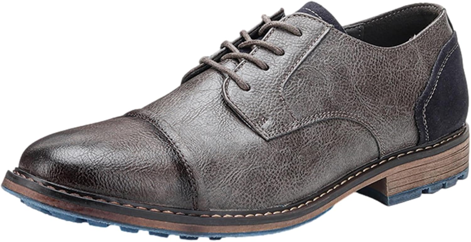 

Мужские винтажные кисточные цвета, искусственная кожа, деловые туфли, дерби на шнуровке и заостренными носками Jamron, серый