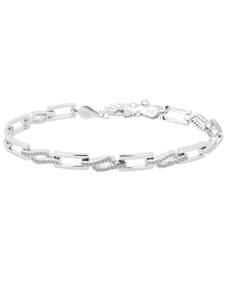 

Adeliás Женский браслет из серебра 925 пробы с кубическим цирконием, 18+3 см, серебро