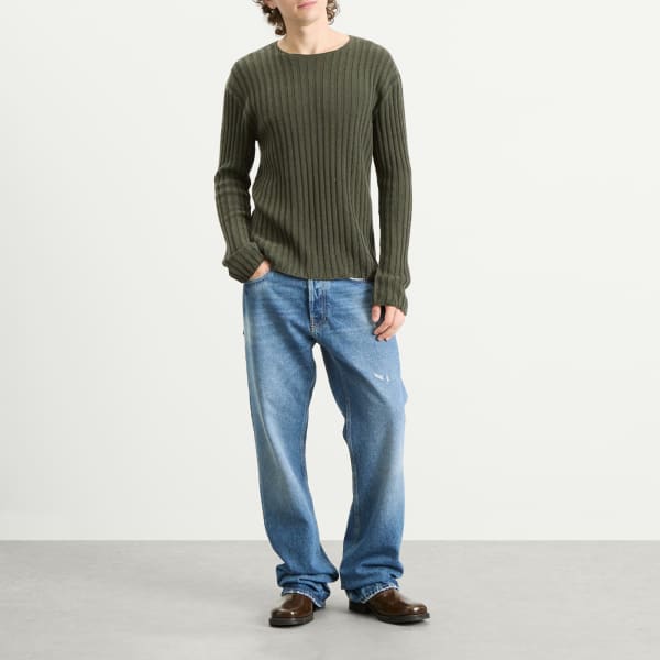 Джемпер Kartic из хлопка с ребристой отделкой Acne Studios, vintage зеленый — фото 4