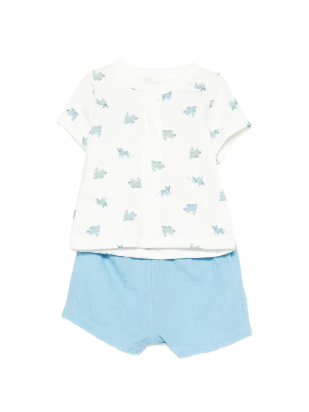 Комплект из двух шорт с анималистичным принтом Petit Bateau, белый
