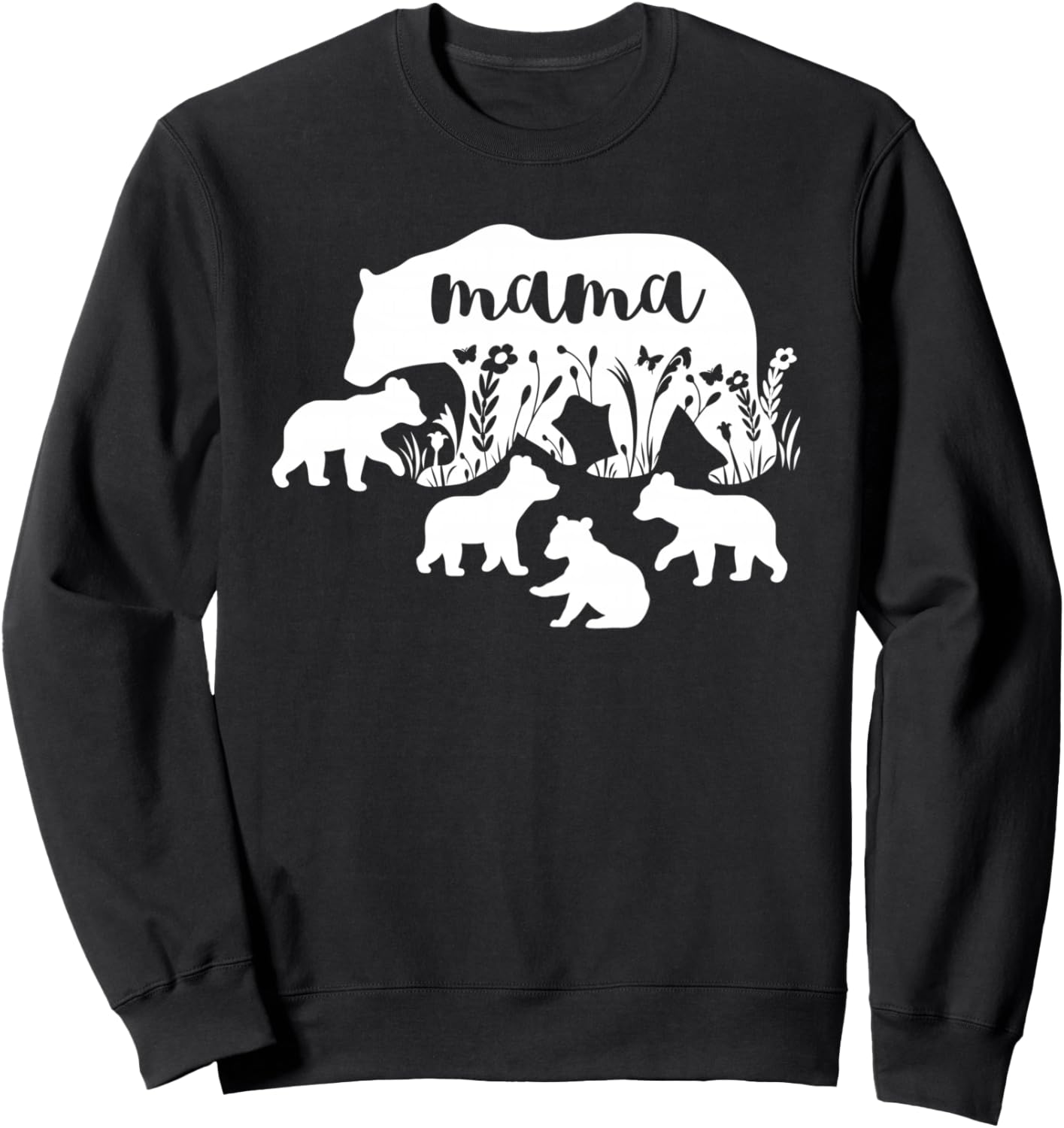 

Толстовка с надписью «Мама-медведица с одним-четырьмя медвежатами» - подарки на День матери, день рождения мамы Mama Bear With Cubs Collection Tt, черный