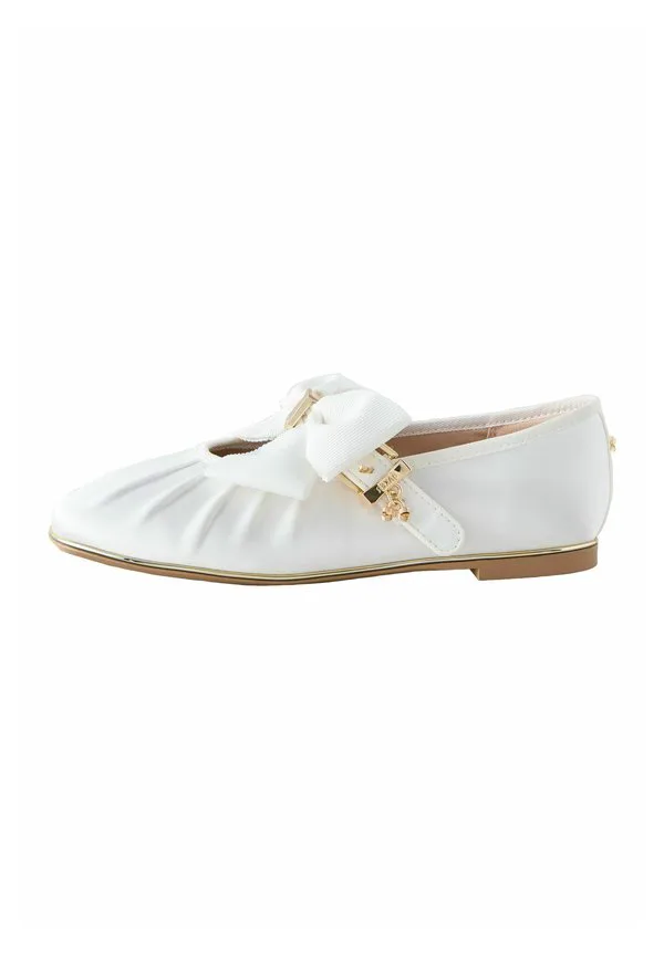 Классические балетки с бантом и ремешком на щиколотке Baker By Ted Baker, Ivory